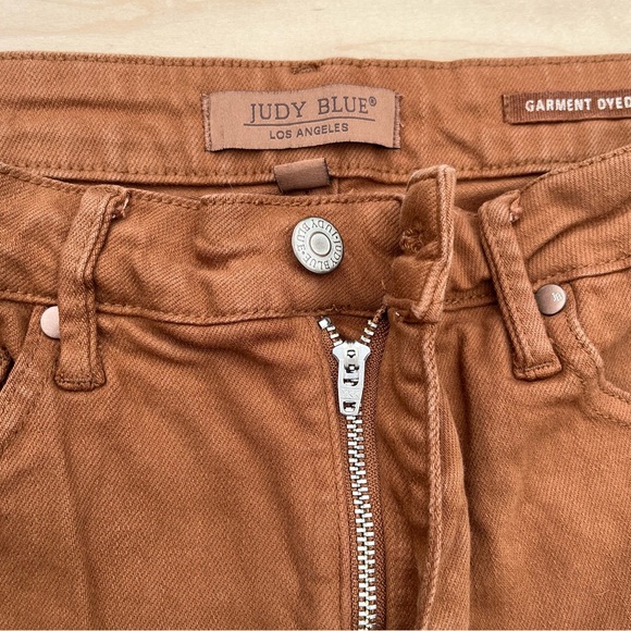 JUDY BLUE High Rise Control Top Wide Leg Crop Jeans Camel Brown Size 11/30 - Picture 5 of 15